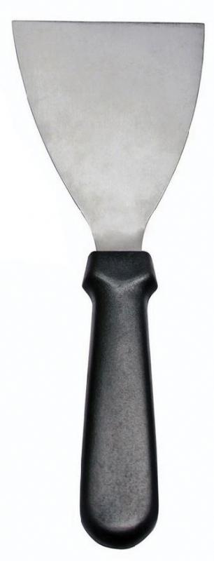 4 1/2" x 3" Pan Scraper with Black Plastic Handle 1 4 1/2" x 3" Pan Scraper with Black Plastic Handle